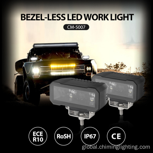 China New Bezel-Less Designed 4.6Inch 24W Work Light Offroad Driving Led Work Light Bar For Offroad 4X4 Atv Truck Tractor Manufactory